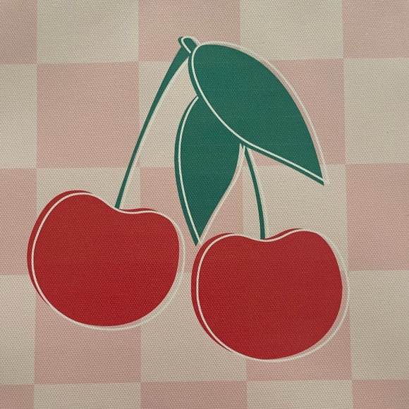 Checkered Cherry Canvas Wall Decor - Picture 2 of 6